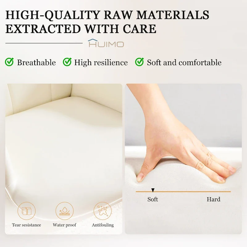 HUIMO High-back Accent Chair Modern Wing Back Chair-Faux Leather