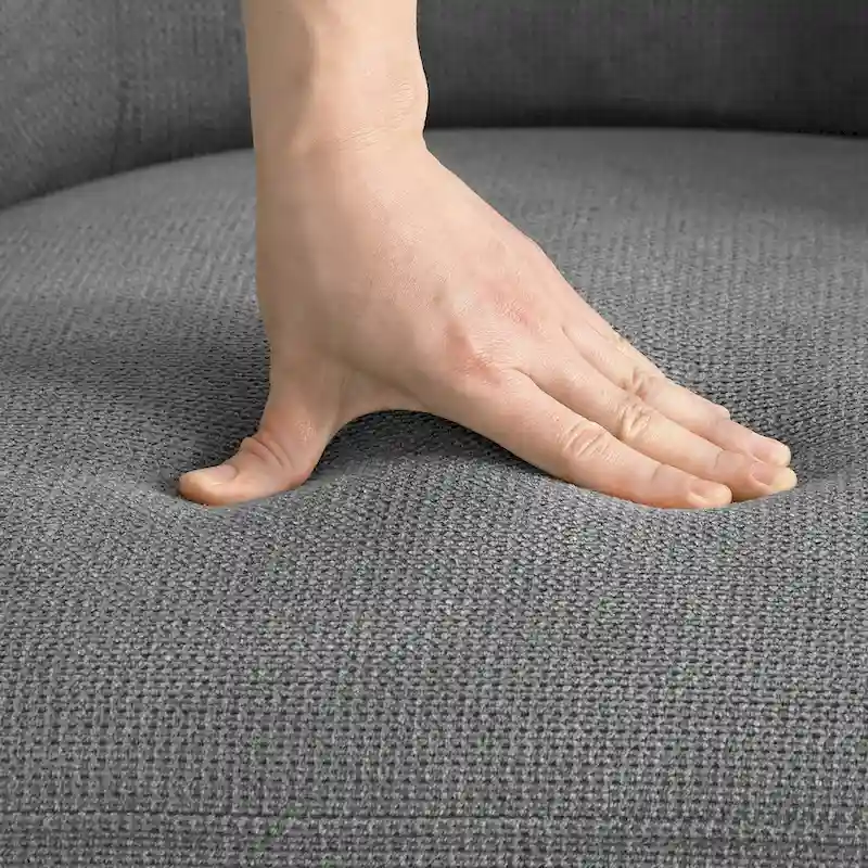 LUE BONA Swivel Accent Armchair Fabric Blend, Modern Upholstered Barrel Chair Living Room Sofa Chair