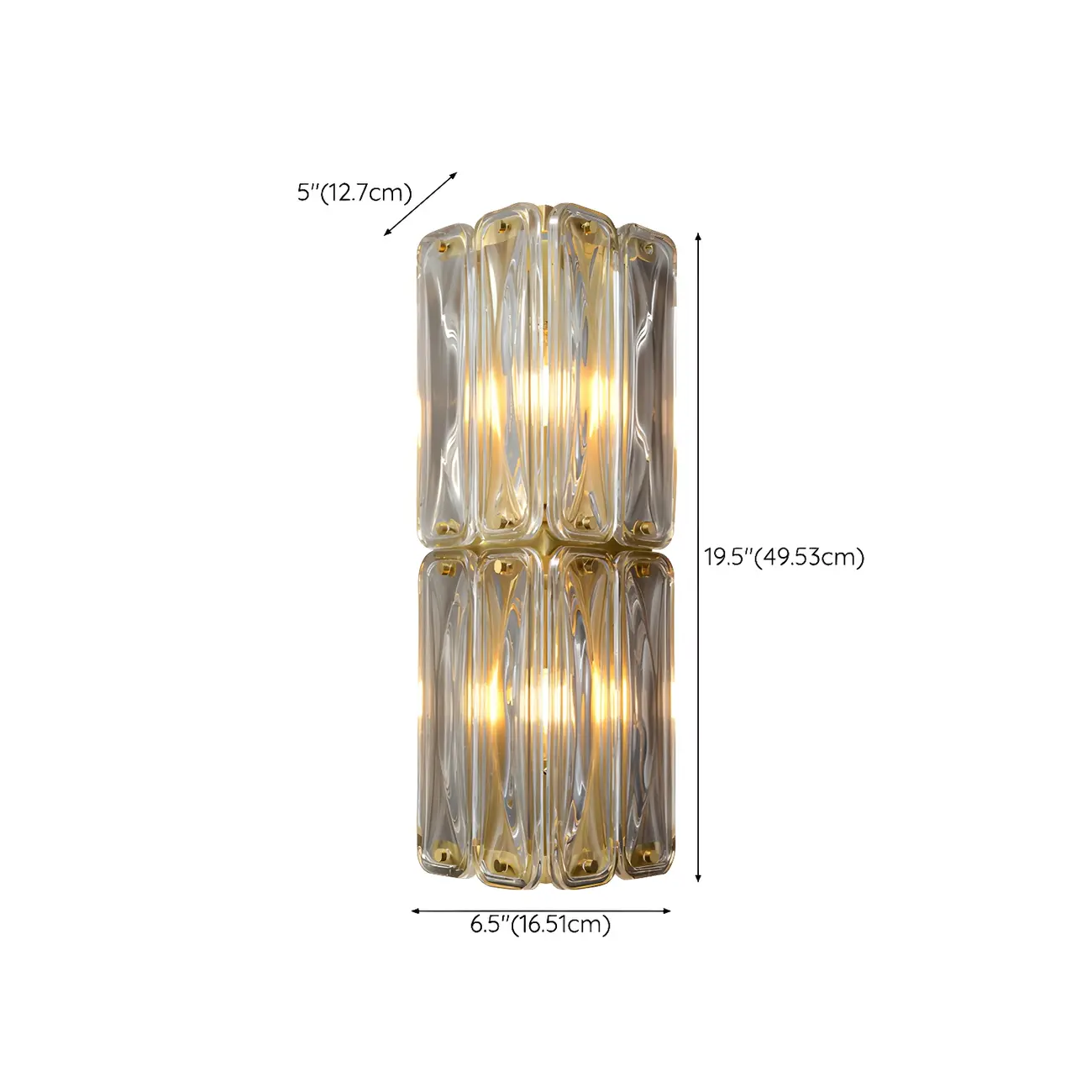 Modern Gold Metal Clear Glass Geometry Wall Sconce