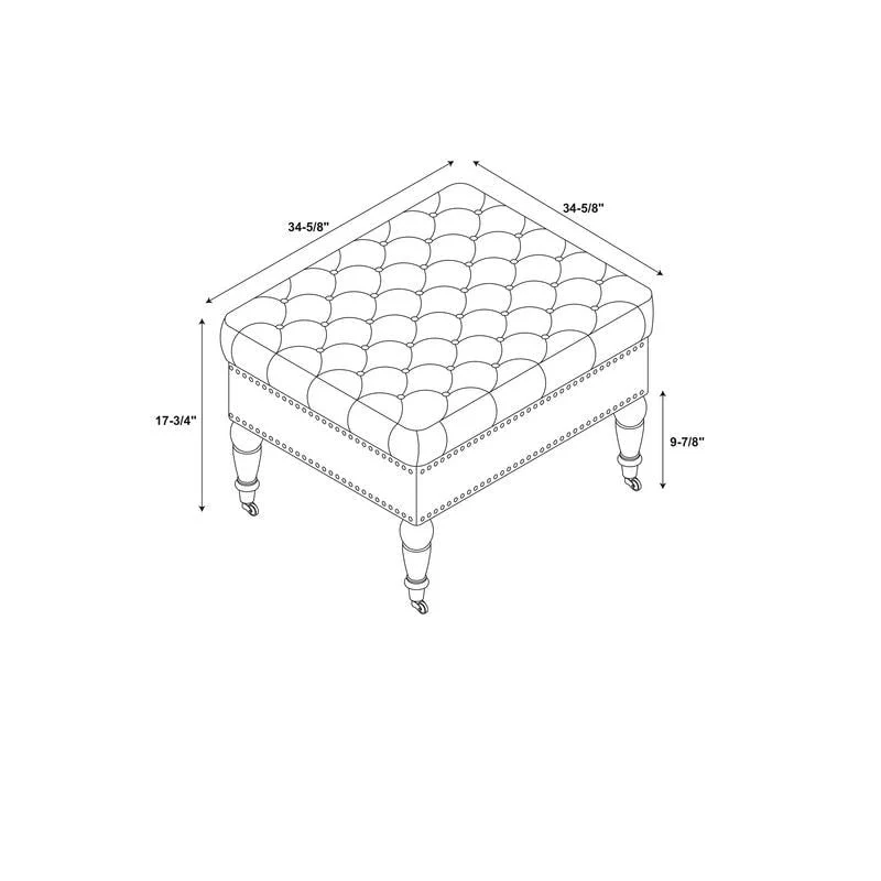 Abigal Tan Velvet Square Tufted Ottoman