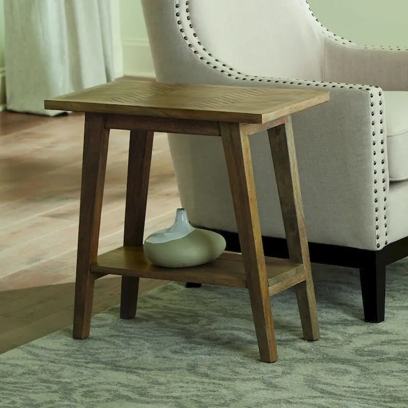 Minett Solid Mango Chairside Side Table