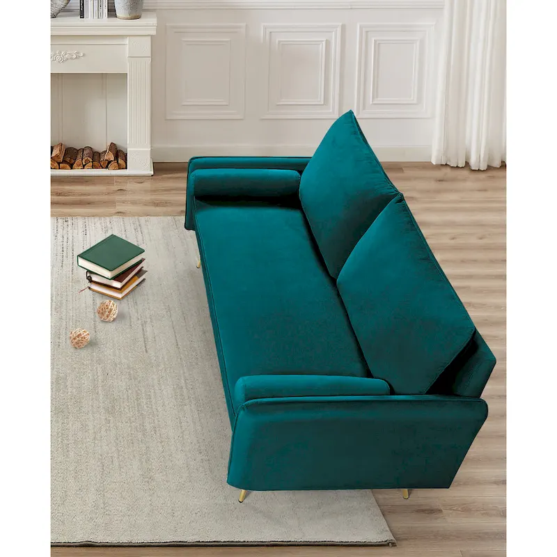 Villeda 70W Polyester Square Arms Sofa