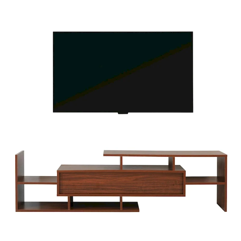 Surrey 60.2 2 Pc 1-Drawer Floating TV Stand Media Console with Open Shelves
