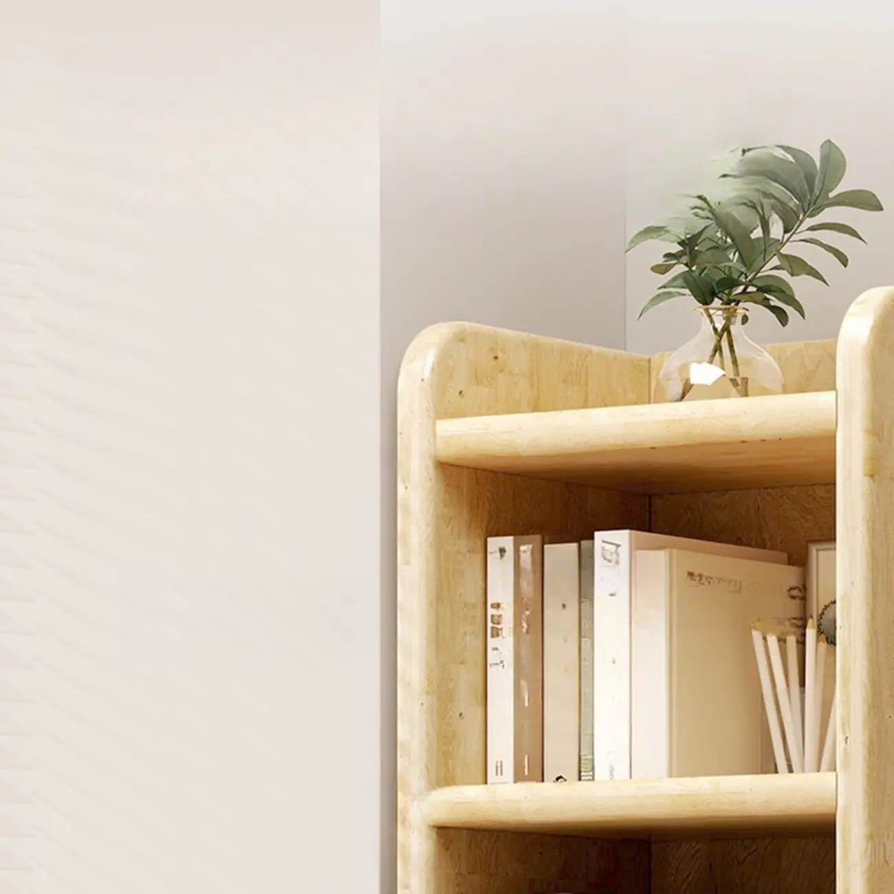 Rustic Vertical 5-Tier Closed Back Wooden Bookshelf