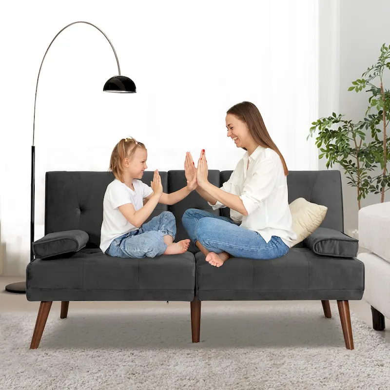 Futzca 60 Small Loveseat, 3 in 1 Cute Convertible Sofa Bed