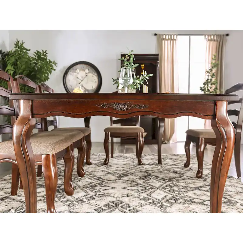Furniture of America Shak Traditional Dark Walnut 78-inch Dining Table