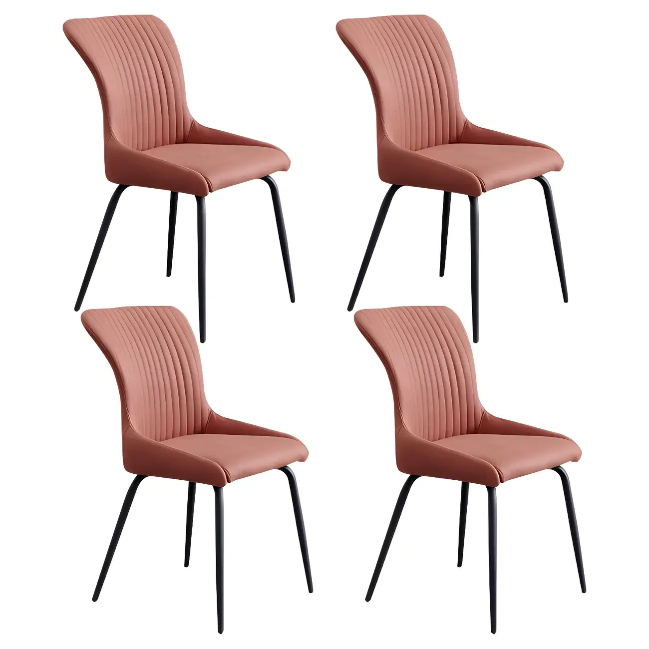 Industrial Dark Gray Armless Kitchen Dining Chairs