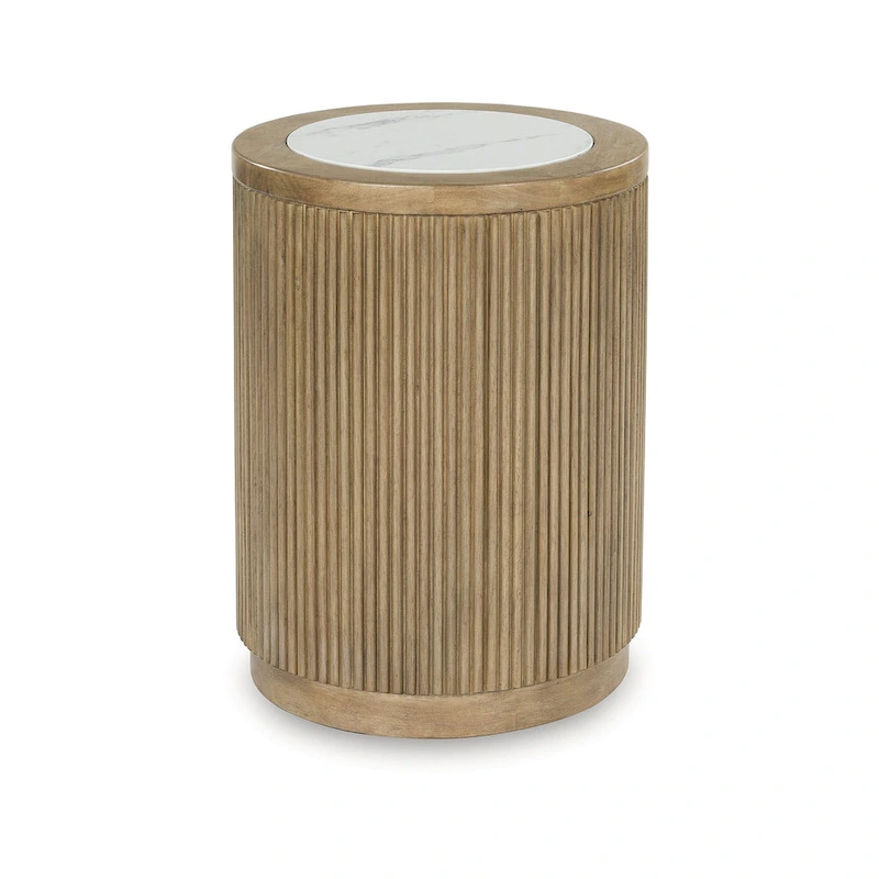 Signature Design by Ashley Camdill Light Brown/White End Table - 18.13  W x 18.13  D x 23.75  H