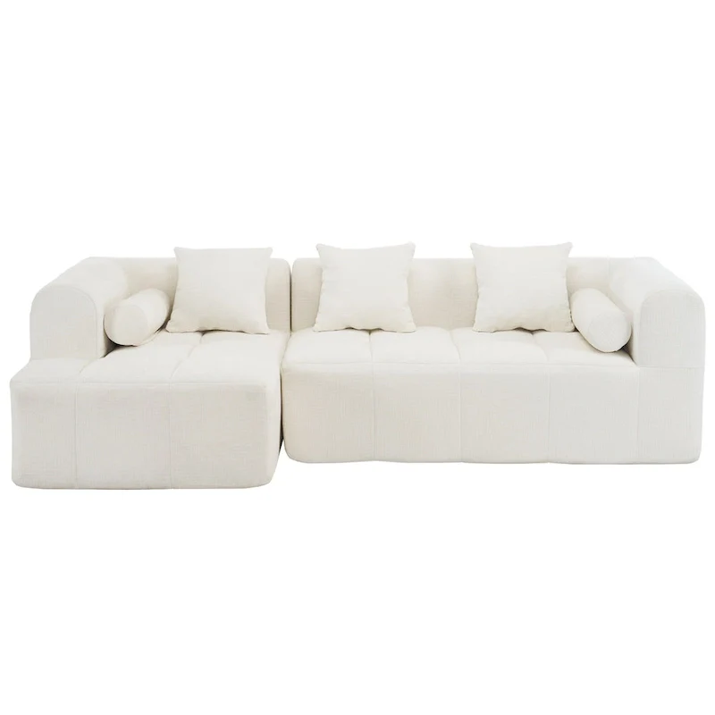 101.2 Chenille Modular Sectional Sofa with Deep Seating, Free-Combined Design and High-Density Foam Construction