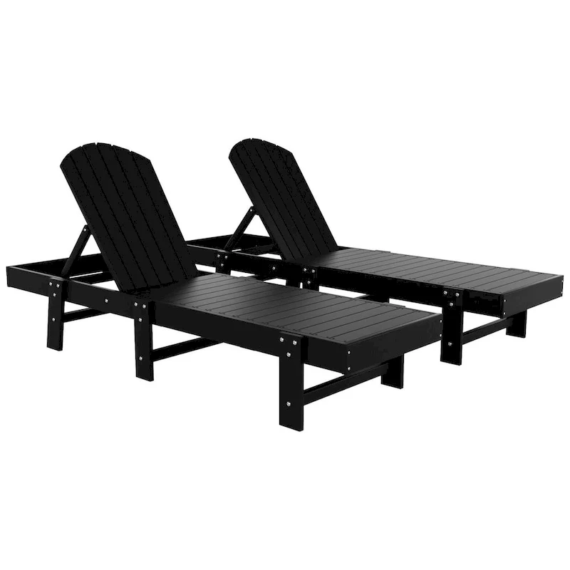 Polytrends Altura Armless Poly Eco-Friendly All Weather Reclining Chaise Lounge (Set of 2)