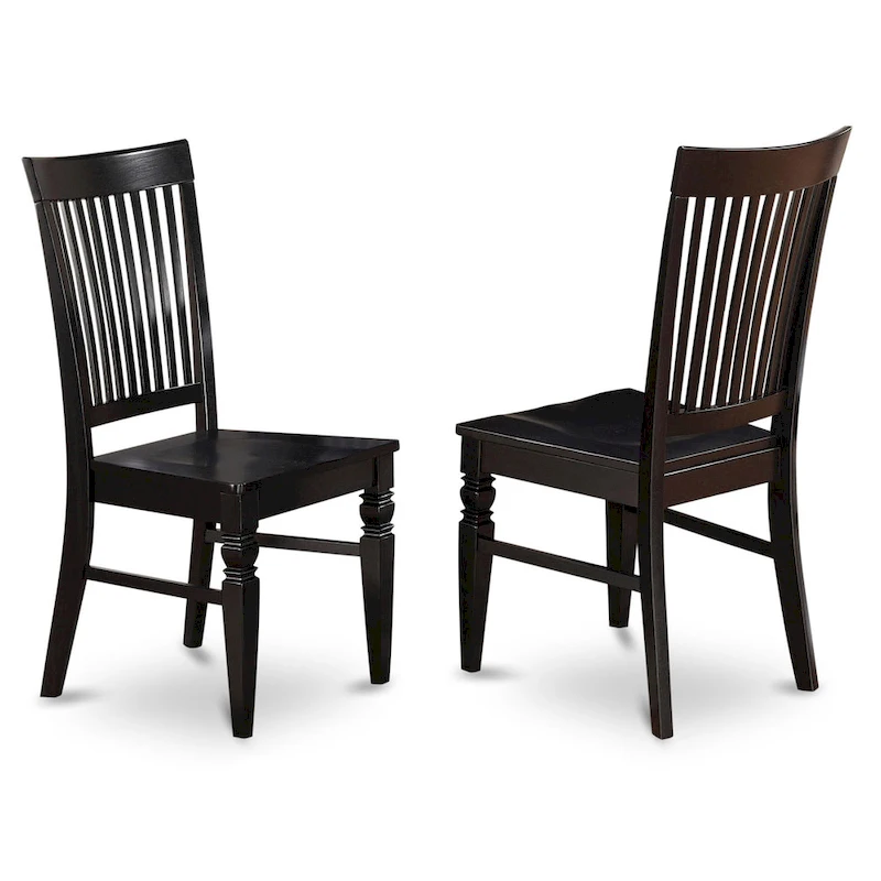 East West Furniture Dining Room Furniture Set- a Rectangle Kitchen Table and Dining Chairs, Black (Pieces Options)