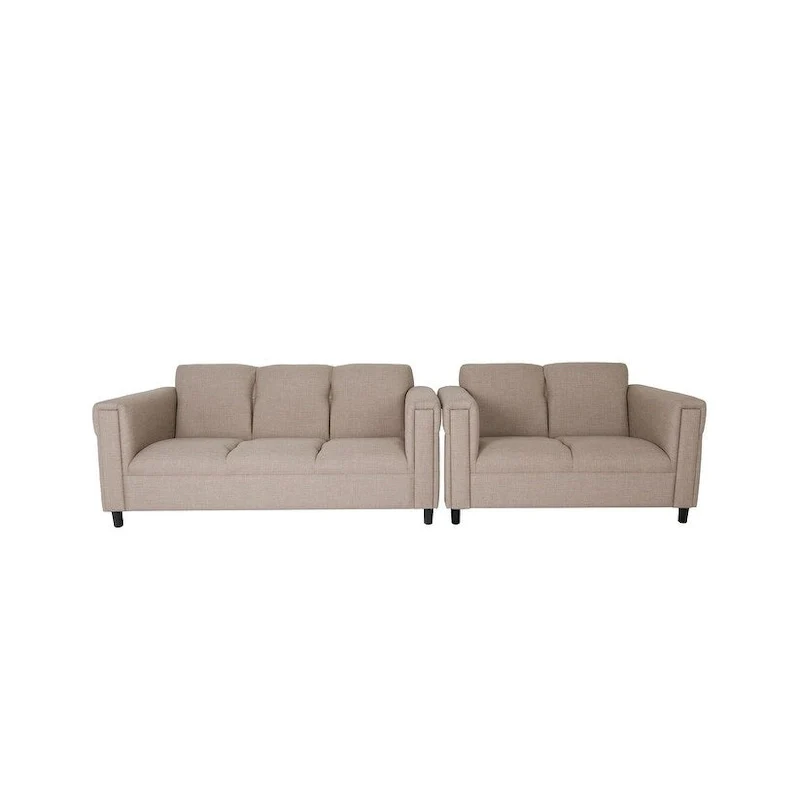 Coast to Coast Sofas Mid Century Modern Loveseat and Sofa Set Polyester Nylon Solid Wood Frame Upholstered
