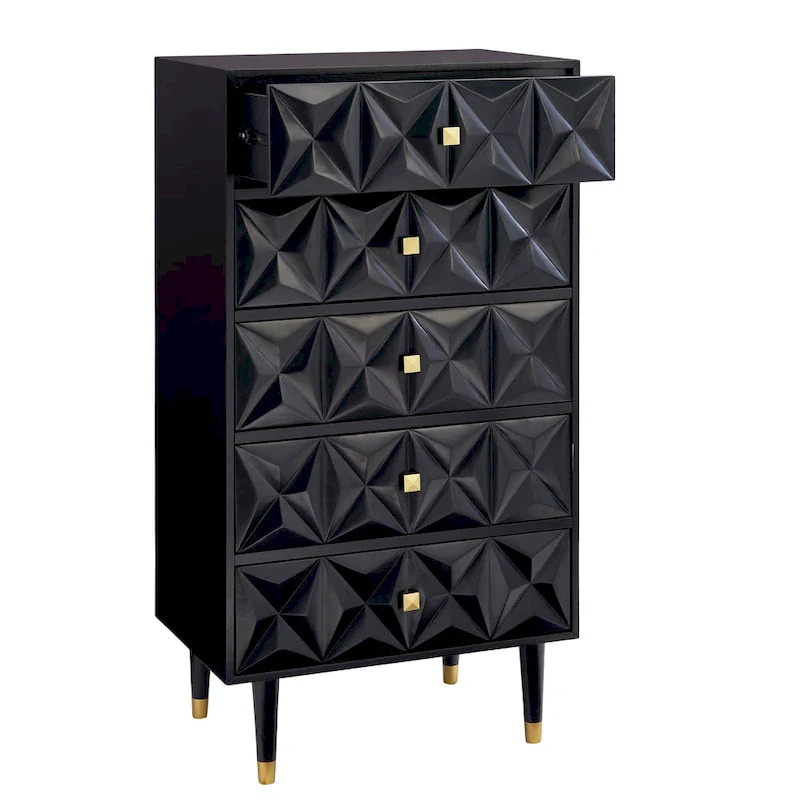 Bea Five Drawer Geo Dresser Chest