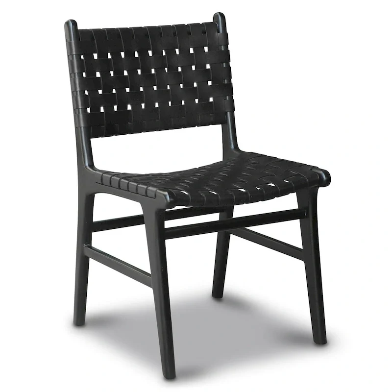 Banda Teak & Leather Dining Chair - Solid Teak Wood Frame