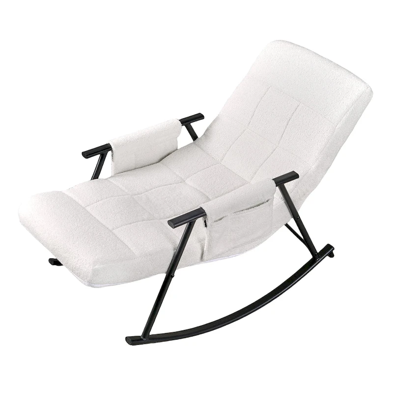 Adjustable Rocking Chair, Nursery Glider Chair with Adjustable High Back and Foot Rest