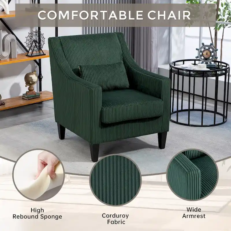 Emerald 26.77 Upholstered Arm Chair with Scooped Arms