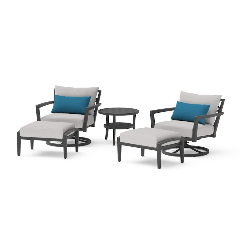 Venetia 5 Piece Sunbrella Outdoor Patio Motion Seating Set