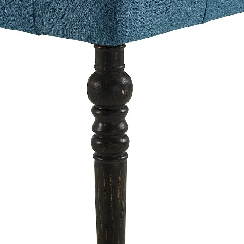 Fabric Tufted Turned Leg Dining Bench