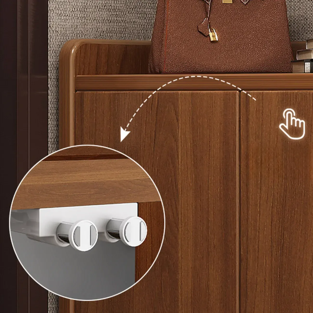 Vertical Modern White Wood Entryway Shoe Cabinet