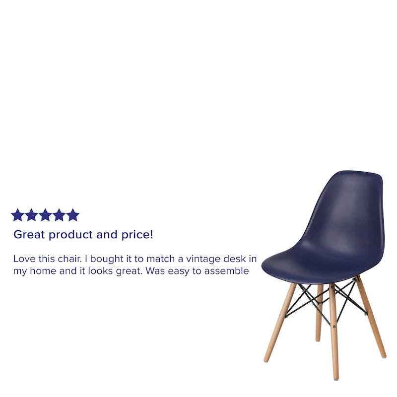Plastic Chair with Wooden Legs