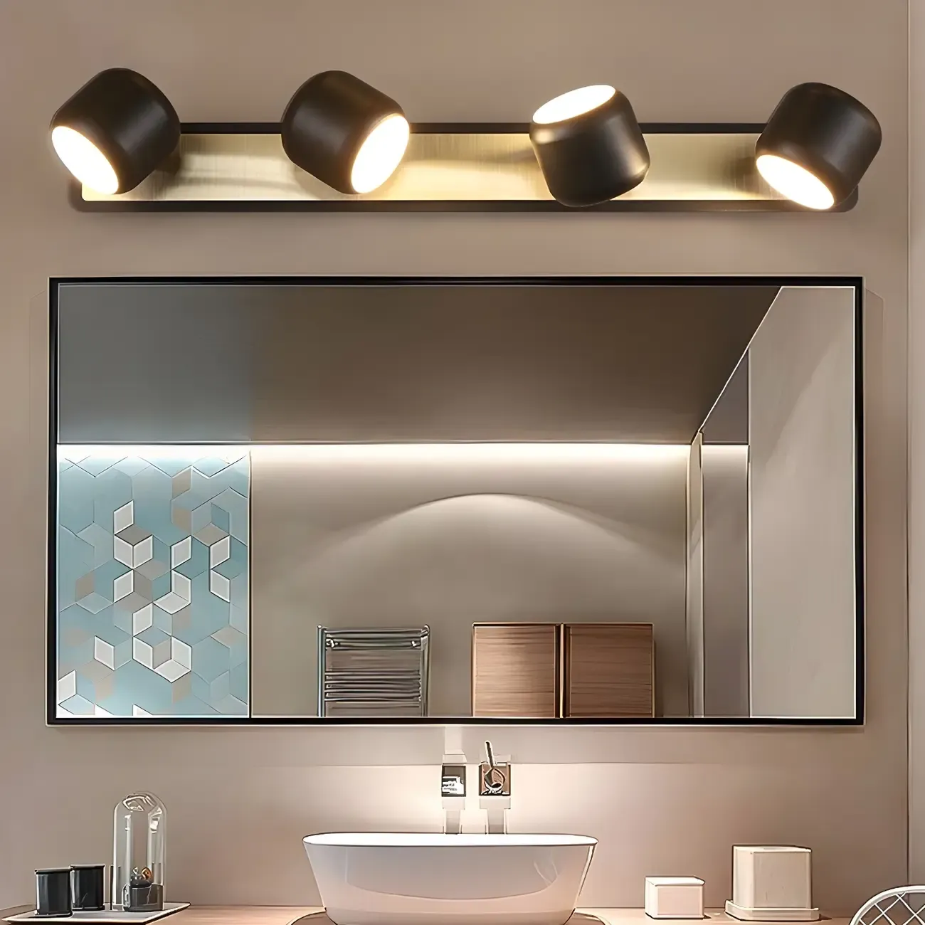 Minimalist Metal Vanity Light with Integrated LED for Bathroom