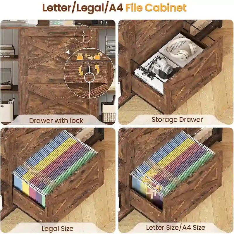 6 Layer File Cabinet Lock Vertical Filing Cabinet Charging Station