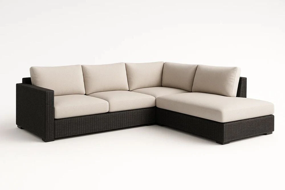 Corner Sectional Sofa - Beige/Noir