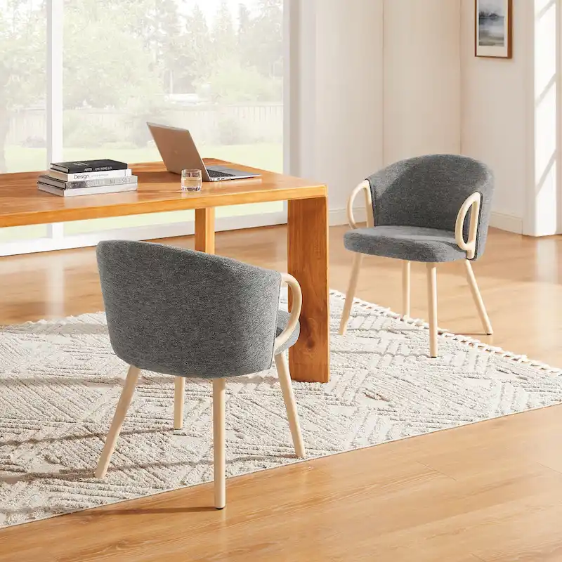 Art Leon Modern Fabric Accent Dining Wood Chair (Set of 2)