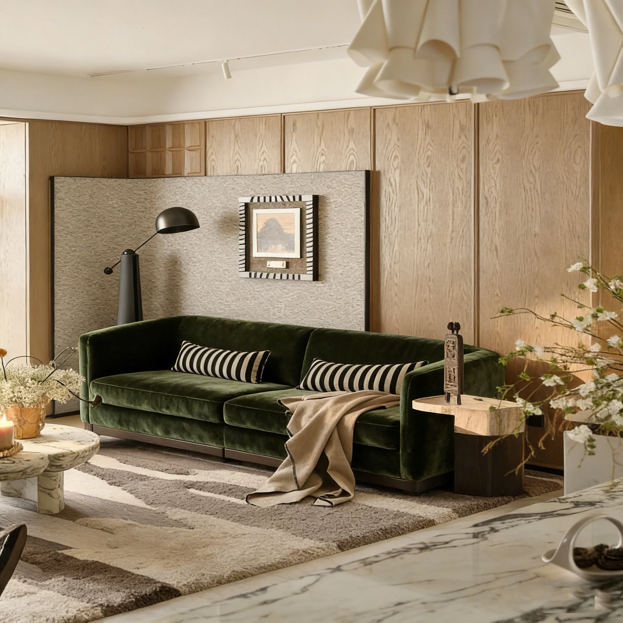 Georgia 81 Oak Wood & Rattan Sofa