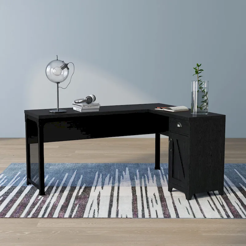 DH BASIC Farmhouse 61-inch L-shape Desk by Denhour