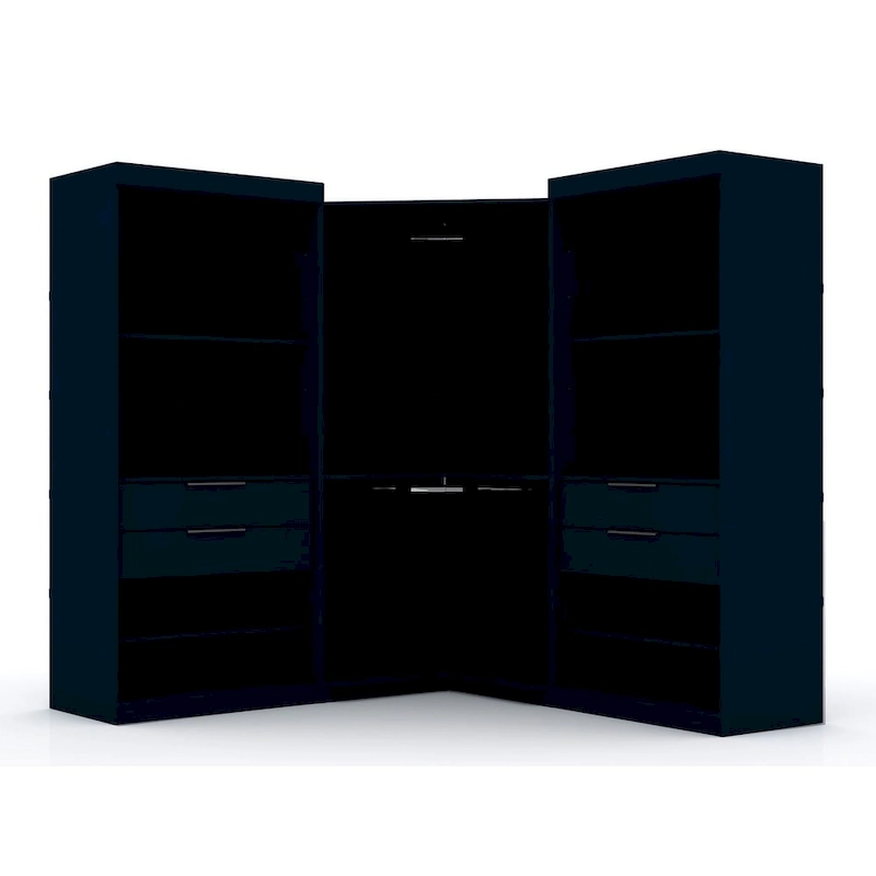 Mulberry Open 3 Sectional Modern 4 Drawer Wardrobe Corner Closet Set of 3