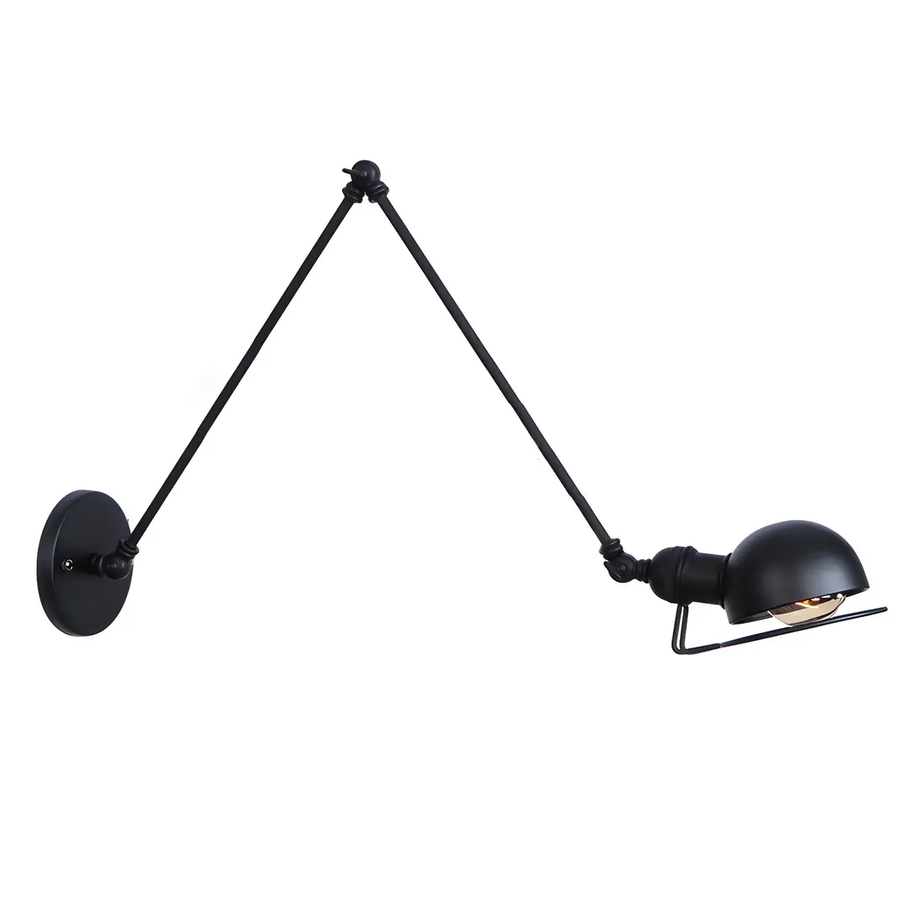 Industrial Black Adjustable Swing Arm Wall Sconce