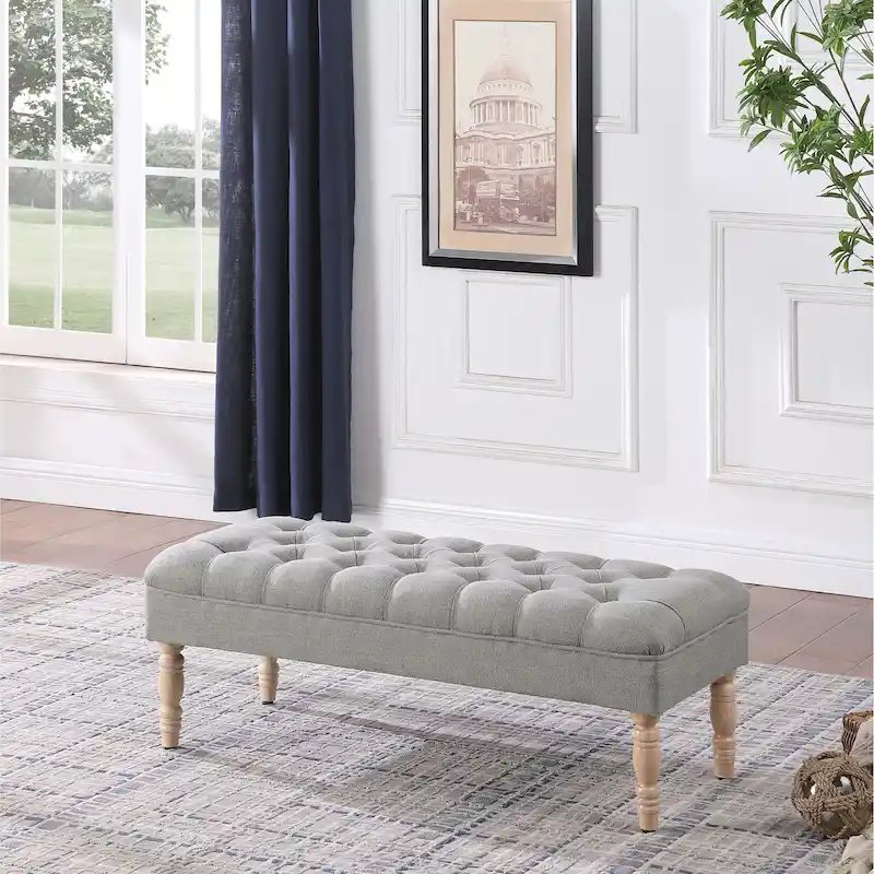 HomePop Classic Tufted top Upholstered Bench