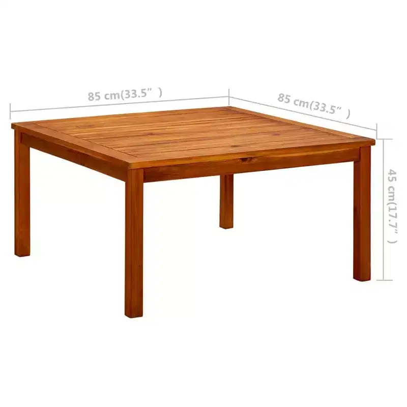 vidaXL Coffee Table Natural Wood Solid Acacia Wood - 33.5 x 33.5 x 17.7