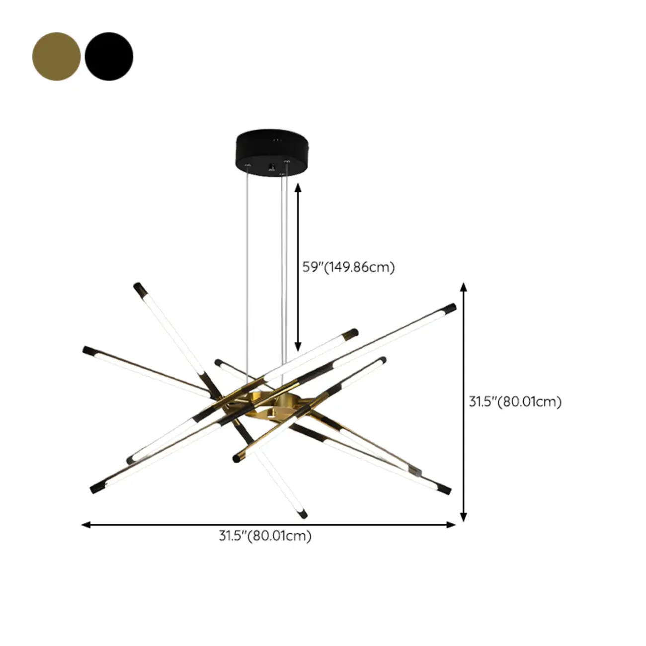 Modern LED Linear Chandelier with Adjustable Height