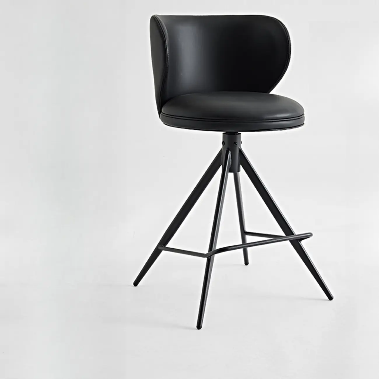 Modern Leather Swivel Bar Stools Counter Height