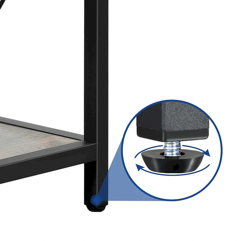 Industrial 2-Tier Round Coffee Table with Shelf