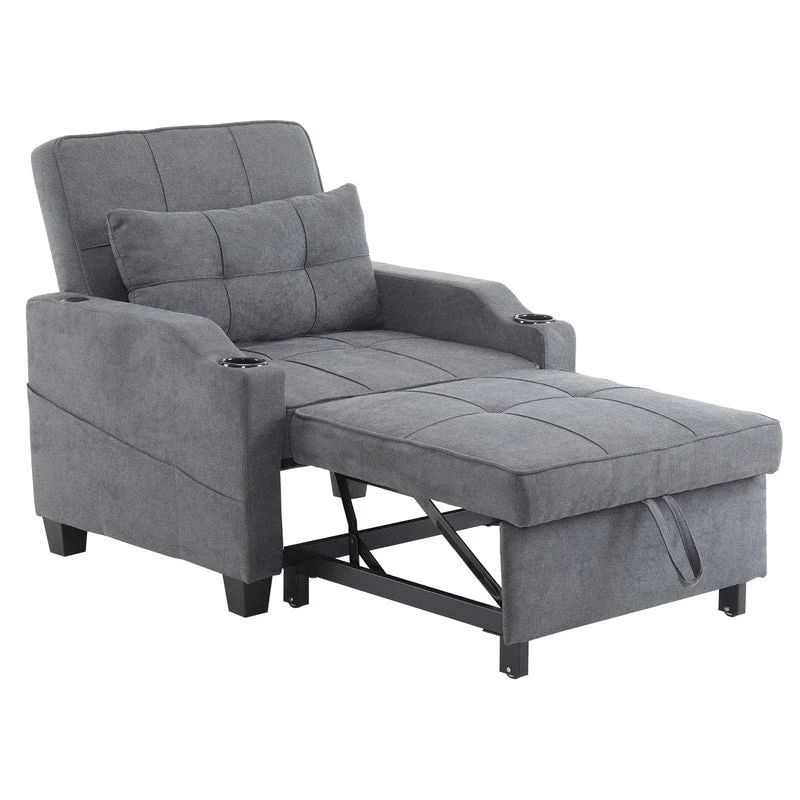 Chair Bed, Sleeper Sofa Chair Bed 3 in 1, Adjustable Recliner,Armchair, Sofa, Bed, Linen