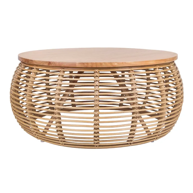 The Curated Nomad Doolittle Round Rattan Coffee Table