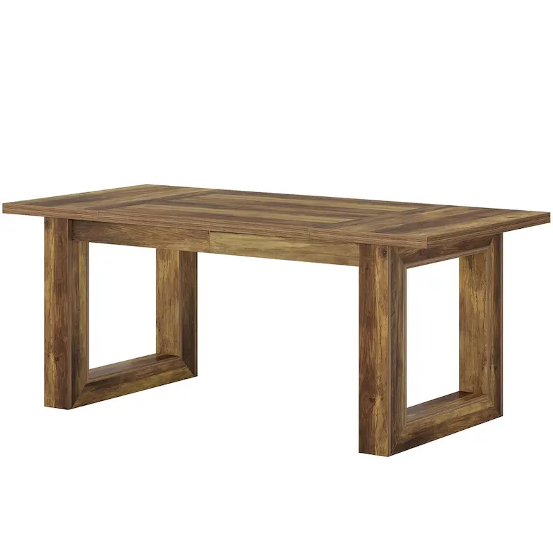Natural Wood Rectangular Dining Table for 4-6