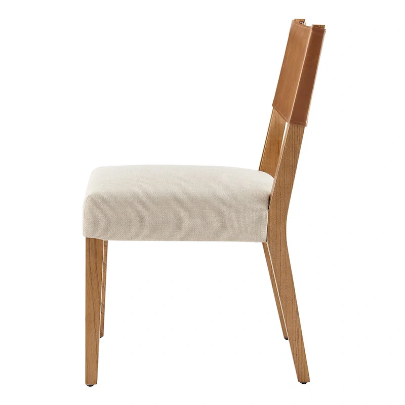 Kylo Faux Leather/ Linen Dining Side Chair, (Set of 2)