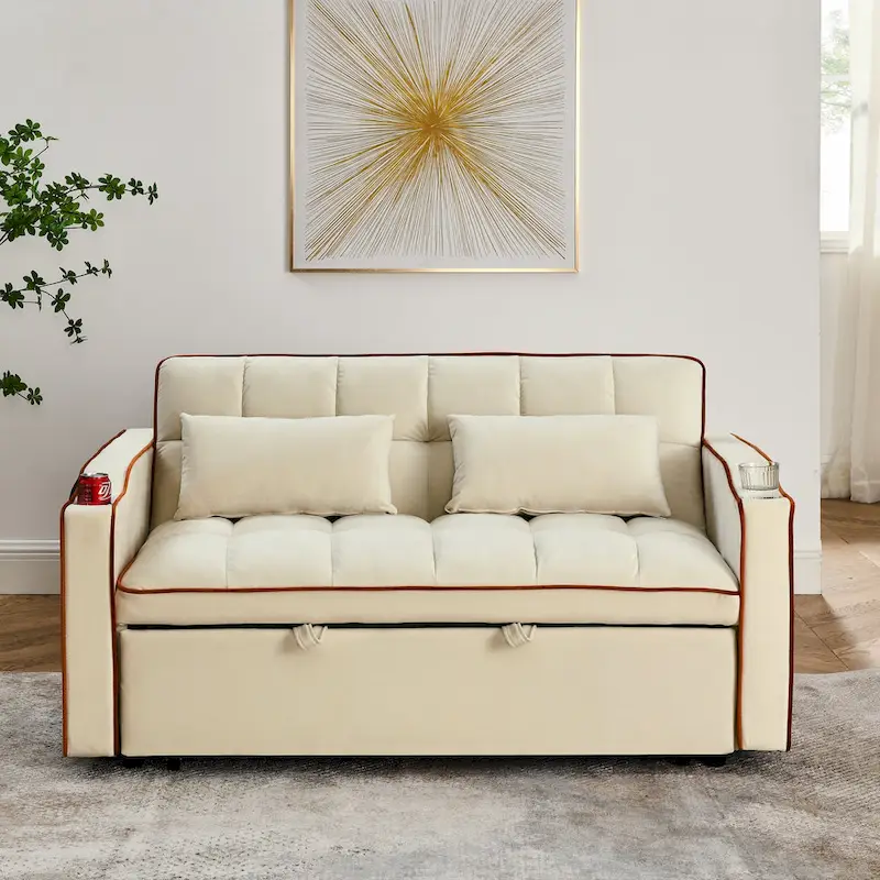55.51 inch versatile foldable sofa bed in 3 lengths