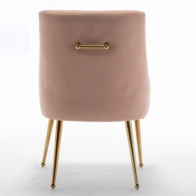 Modern Dining Chairs Set of 2, Upholstered Accent Chair Tufted Back Armless Chair with Back Pull