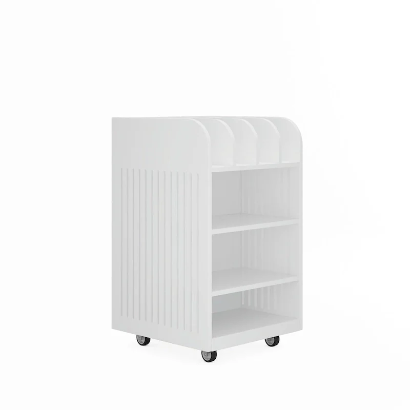 4-Tier Kitchen Island Cart with Spice Rack & Locking Casters