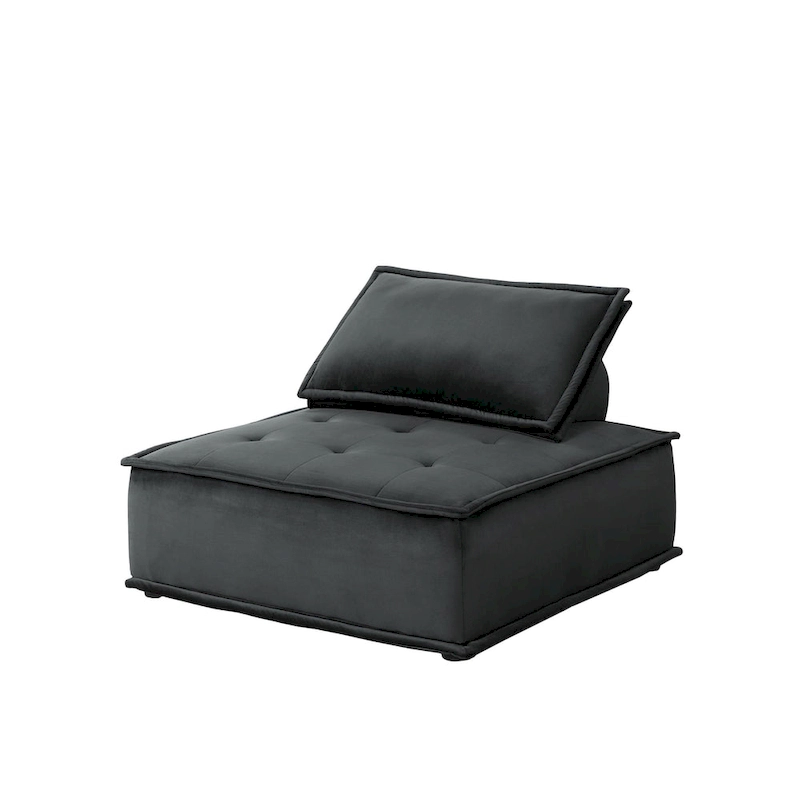Velvet 5-Person Combination Sofa with Ottoman