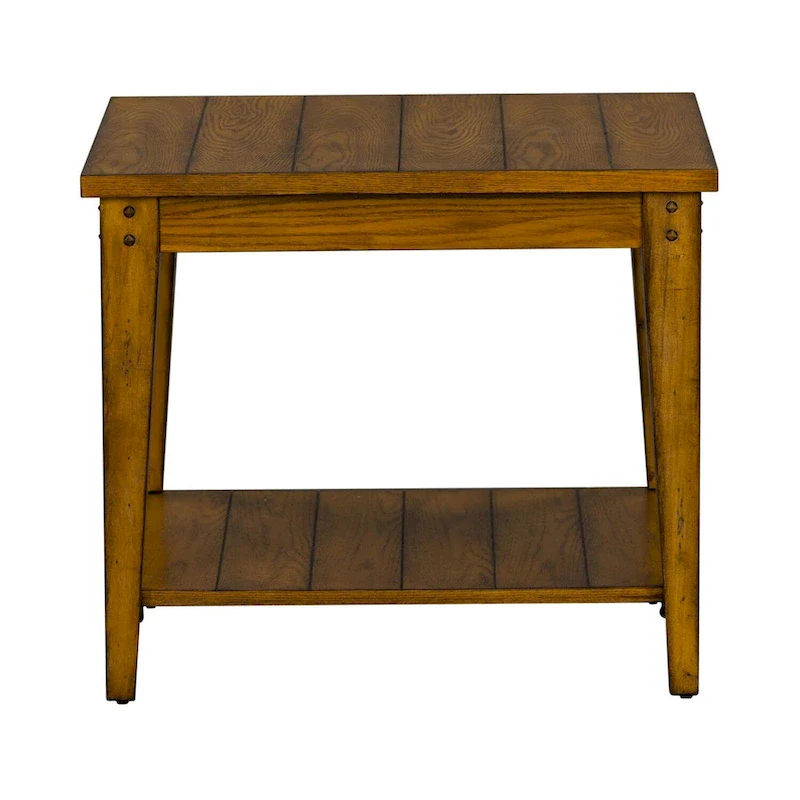 Lake House Oak Square Lamp Table