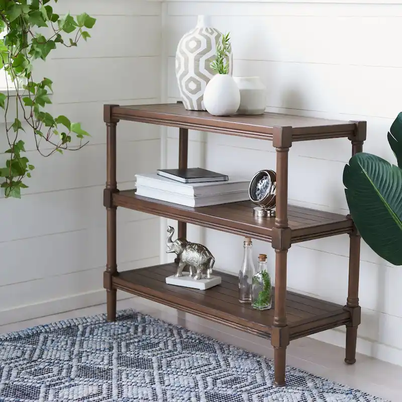 SAFAVIEH Olevia 3-Shelf Console Table - 33.8 W x 13.8 L x 29.5 H - 34Wx14Dx30H
