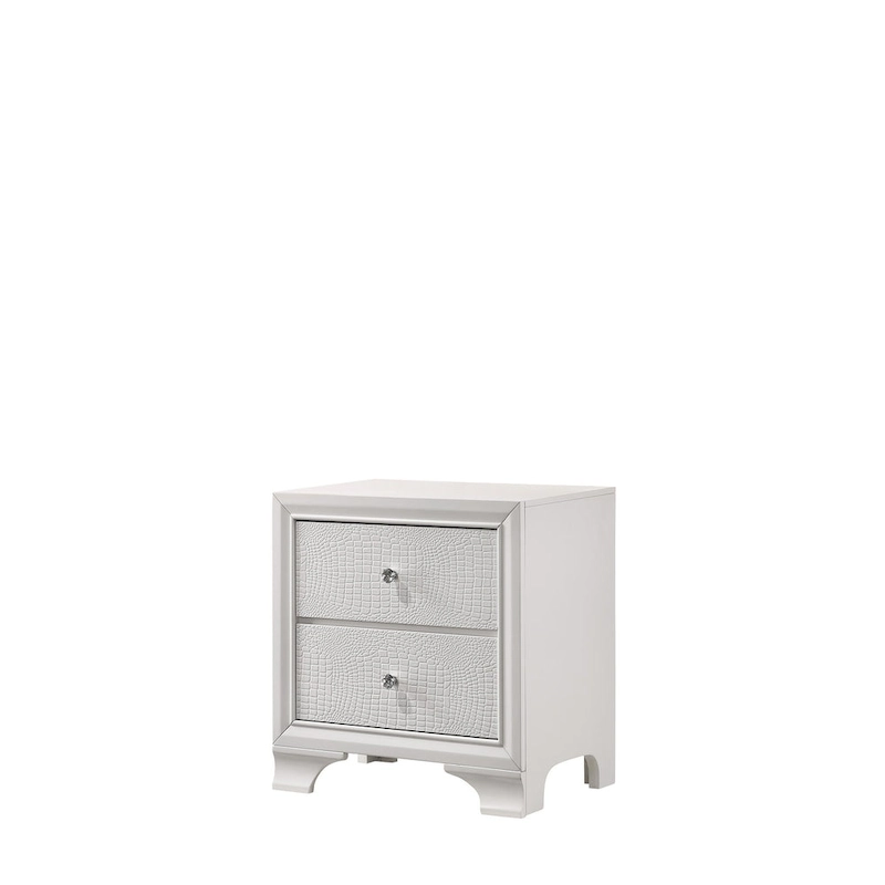 Kym 4 Piece Frost LED Faux Leather Upholstered Tufted Panel Bedroom Set