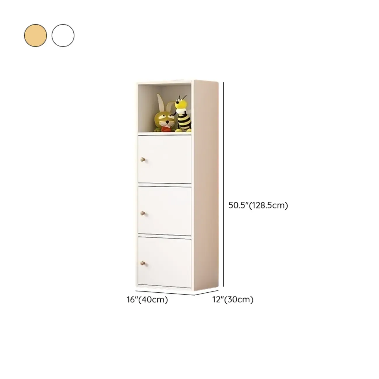 Simple Rectangular White Modular Wooden Bookcase