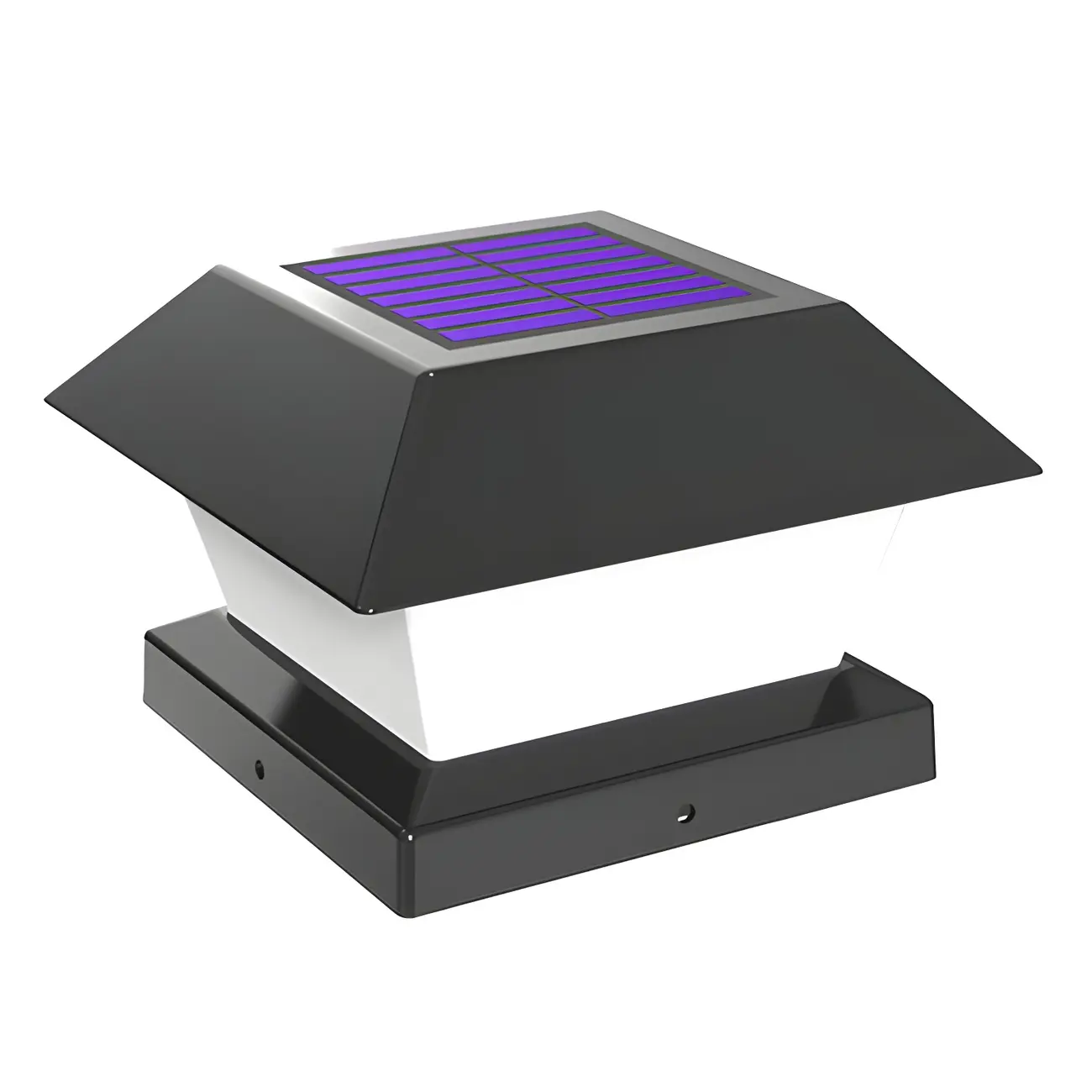 Black Metal Geometric Solar Outdoor Post Lights